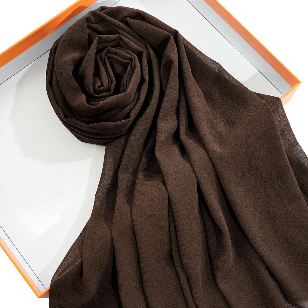 Solid Color Chiffon Scarf Breathable Simple Casual Shawl Hijab Windproof Sunscreen Head Wrap for Women Women Abaya Accessories