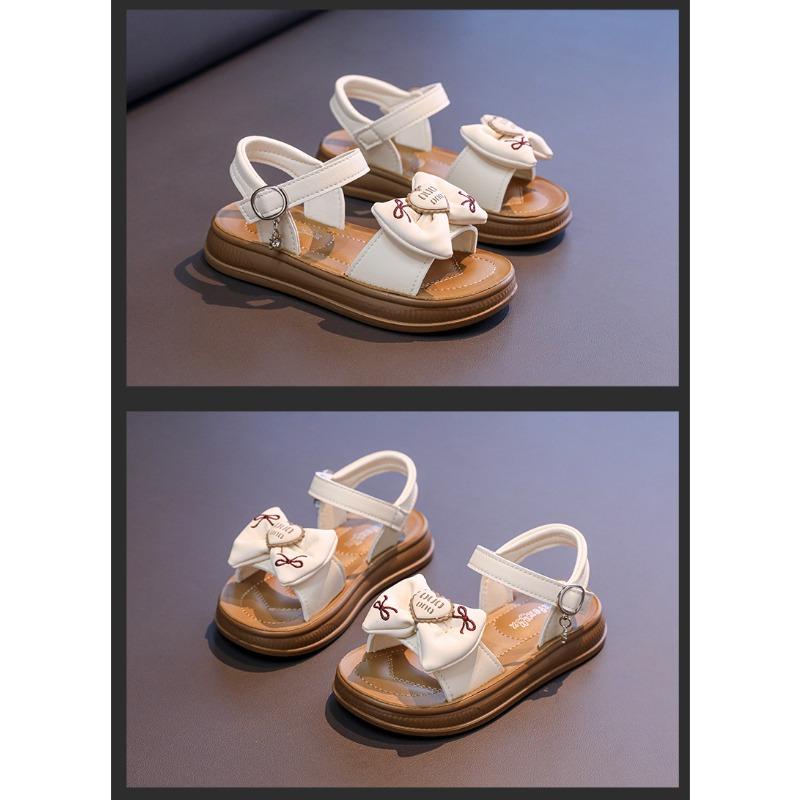 New Summer Kids Beach Shoes, Cute Bow & Heart Solid Color Girls Sandals for Little, Medium & Big Kids