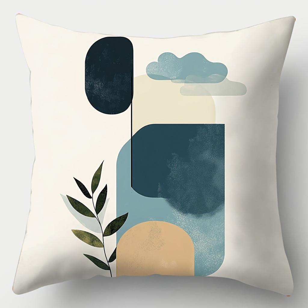 Simple Geometric Pattern Home Decor Pillowcase Bedroom Living Room Sofa Decoration Polyester Cushion Cover with Zipper