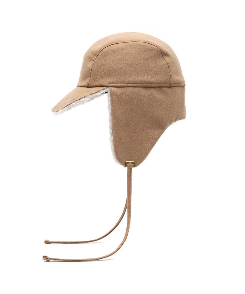 Eondeokeonteulolseutyudio Winter Reversible Fur Hat Trapper Hat / Reverse Fur / Flannel Beige