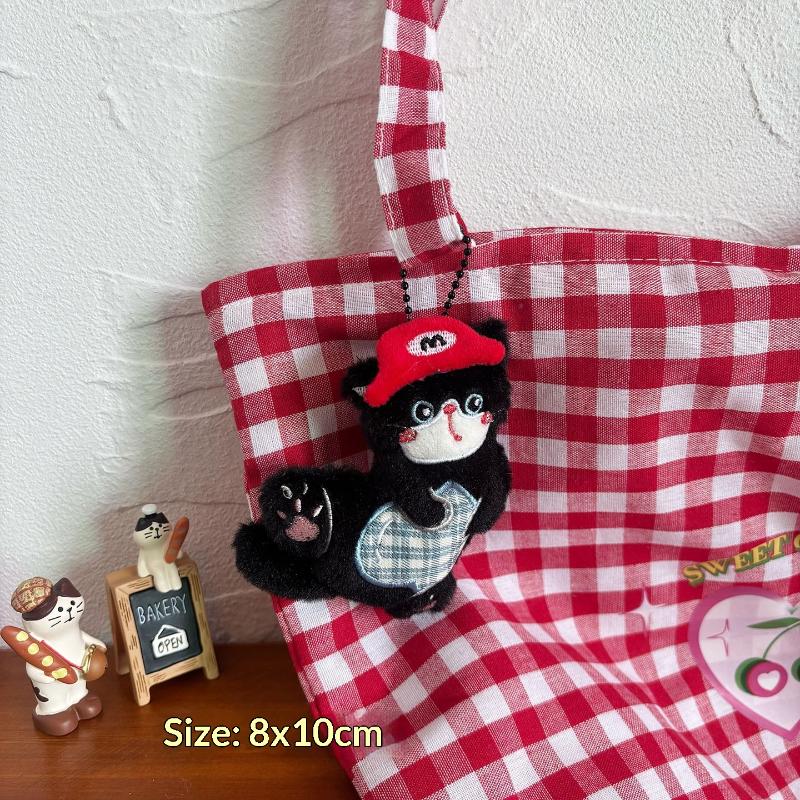 Кавайная Мультяшная Бантик Сиамский Кот Плюшевый Подвеска Брелок Милое Животное Кити Плюшевый Рюкзак Украшение Подвеска Аксессуары Подарок