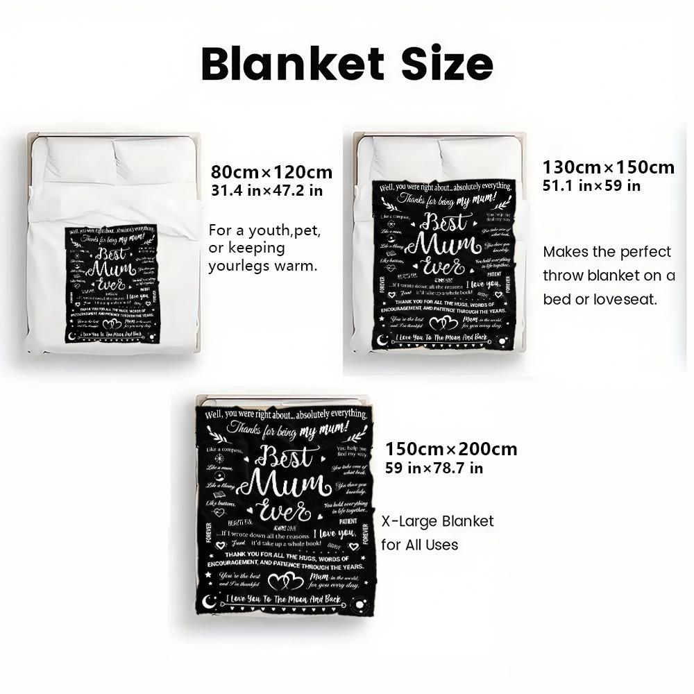 Best Mum Ever Print Thin Flannel Blanket for Bedrooms,Living Rooms,Sofas Blankets,Lunch Breaks,blankets Fluffy Blanket