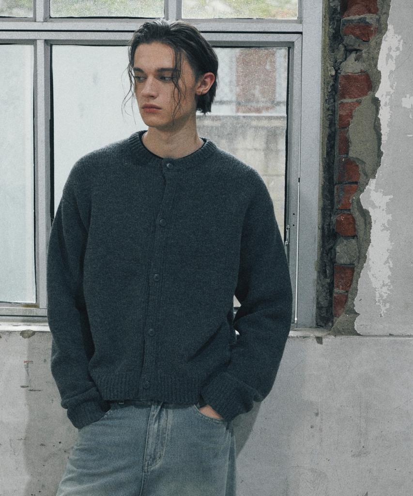Glw Solid Hazzi Knit Cardigan Charcoal