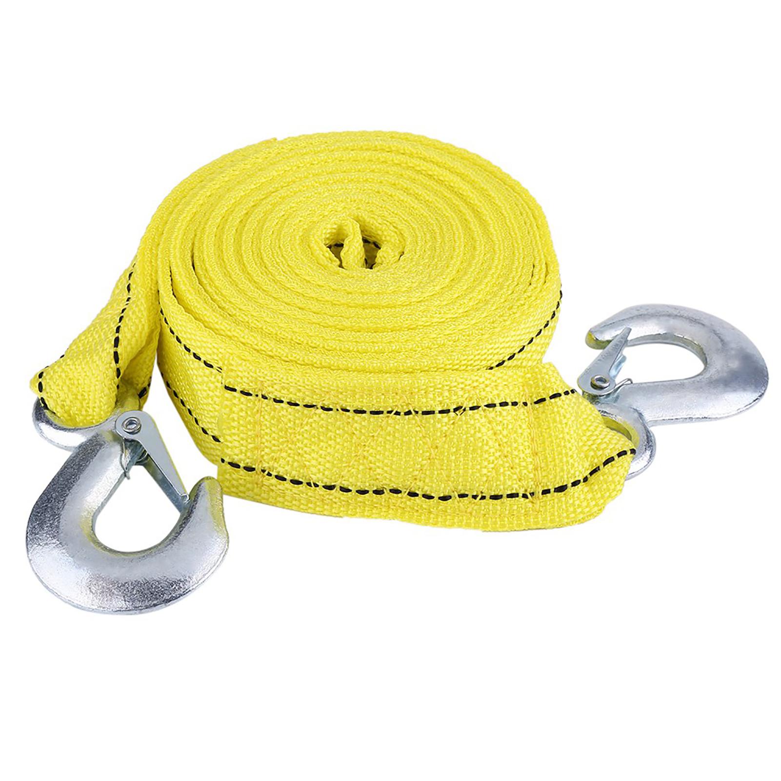 

4 Meter Load 5 Ton Car Trailer Towing Rope Strap Tow Cable with Hooks Emergency Vehicle Tool чёрный