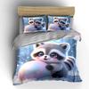 Adorable Raccoon Playing With Pastel Ball Duvet Cover Set With 3D Printing Design Soft Polyester Bedding Set All-Season Comfort