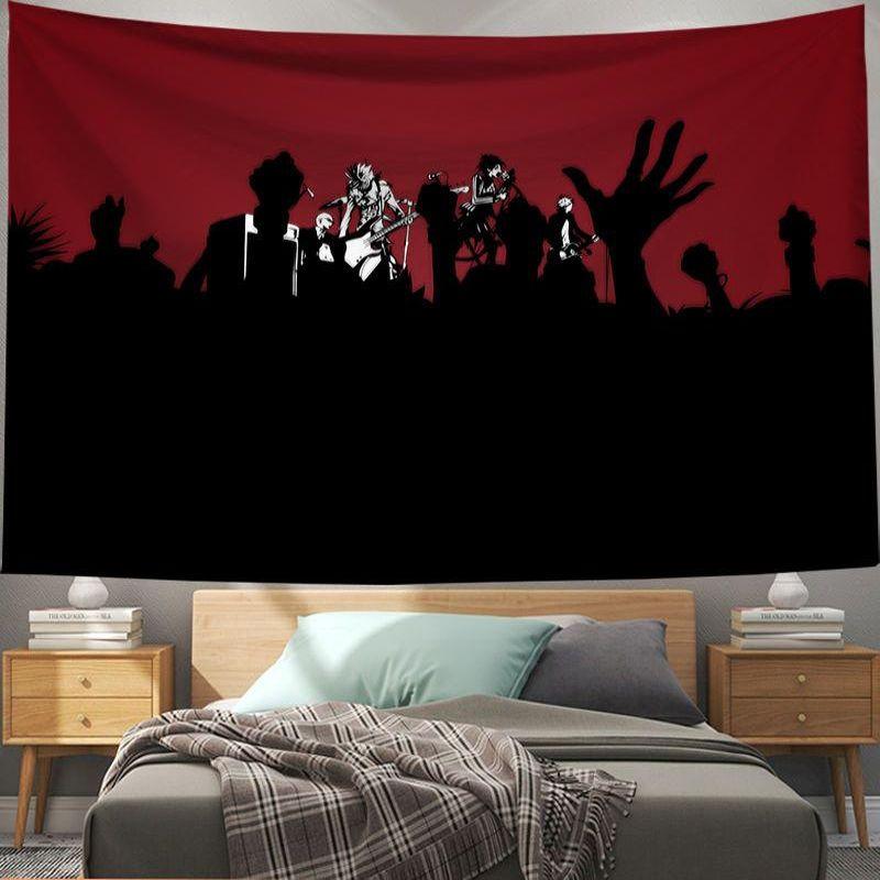 NANA Black Stones Anime Wall Tapestry Red Hair Guitar Punk Manga Home Decor Lovely Gift Soft Durable Cozy Aesthetic Retro