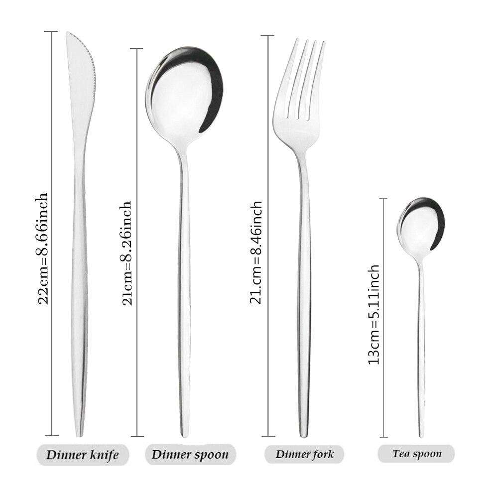 Silver Dinnerware Set Travel Cutlery Set Reusable Silverware Straw Spoons Forks Chopsticks Kitchen Accessory with Bag