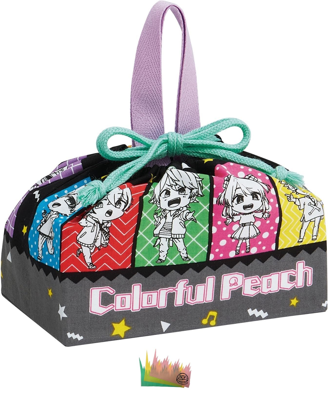 

Красочный персиковый ланч в пакетах, двусторонняя печать, Япония, Карапичи, 25 штук (Сумка на шнурке, Balan) чёрный