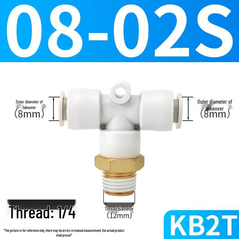 SMC KB2T Series Three-Way Male Thread Pneumatic Quick Connector for 4-16mm Air Hose