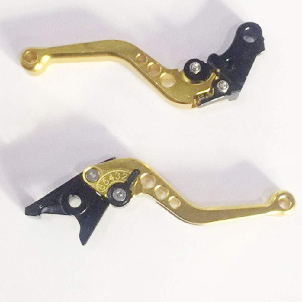 Aluminum Brake Clutch Lever Set, 6 Levels of Adjustment, For Honda General Purpose CBR250, VFR400, CB400, RVF400, NSR250, CB250 (Gold)