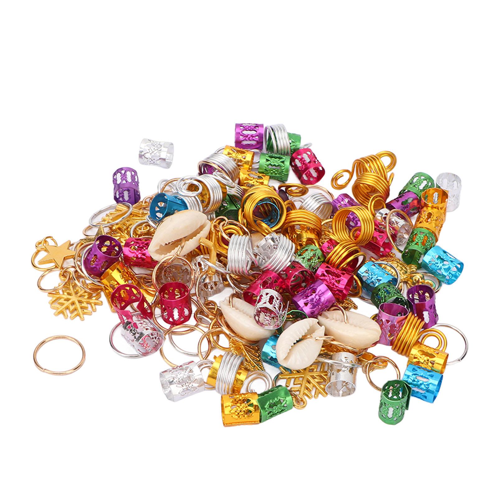 

150 шт. Декоративные манжеты для волос, красочные аксессуары, металлические украшения для косичек с подвеской