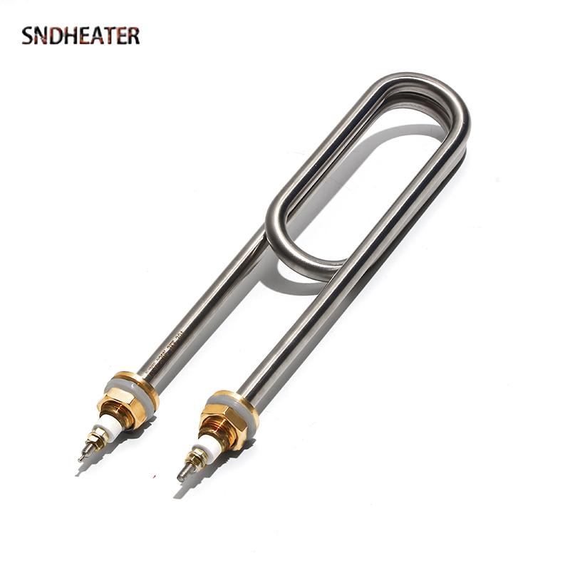 SNDHEATER 110V/220V/380V Folded Water Heating Element 2KW 3KW 6KW M16 M18 Copper Thread Boiling Machine Spare Part 250/290/340MM