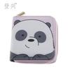 New Pink Panda Cartoon PU Short Small Wallet, Bear Children's Bag Student