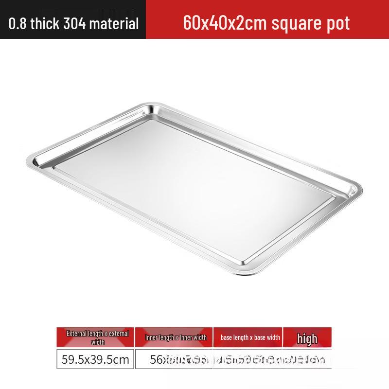 304 Stainless Steel Rectangular 3-Compartment Serving Tray