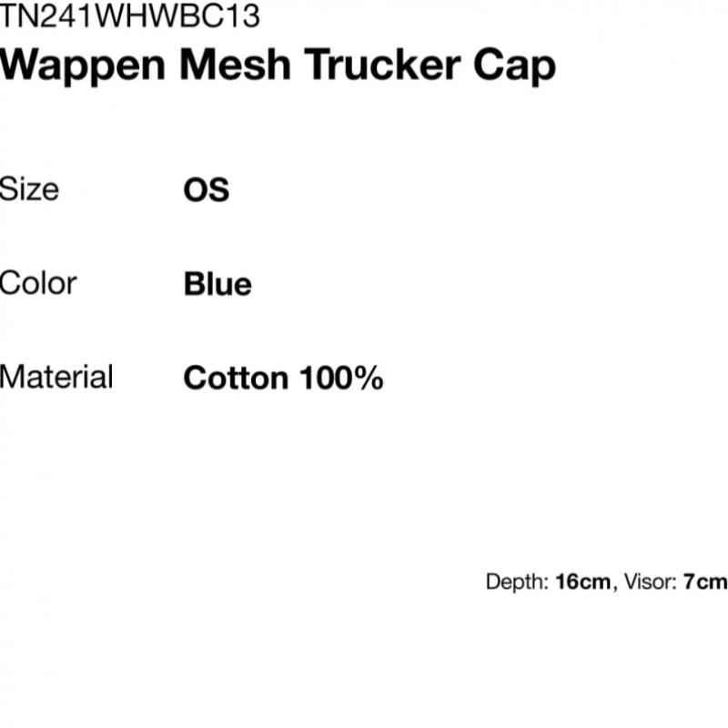 ThIs Is Never That Wappen Mesh Trucker Cap Blue