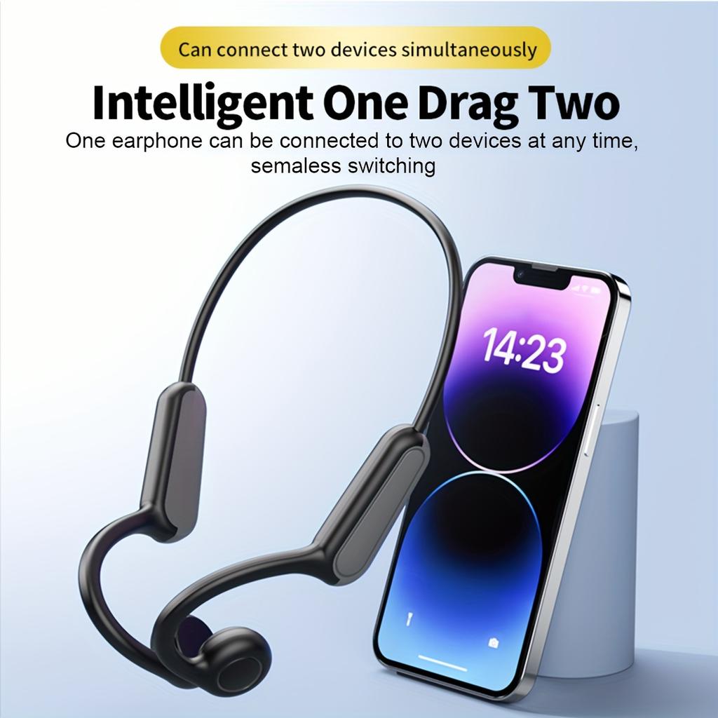 Bone conduction headphones Open-ear true wireless sports earphones with built-in microphone, new ear-hook design for running, cycling, hiking, and