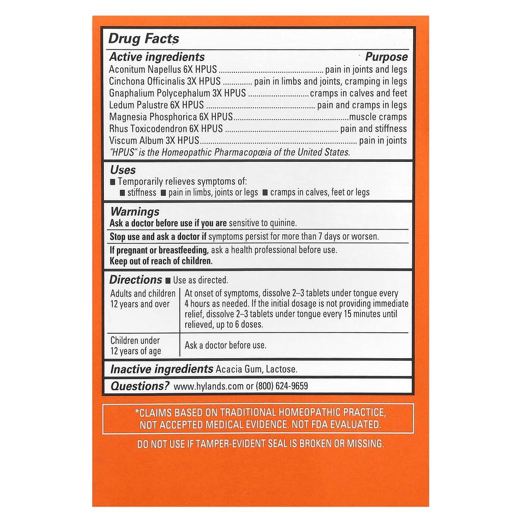 Hyland'S Naturals, Leg Cramp Relief, 50 Quick Dissolving Tablets