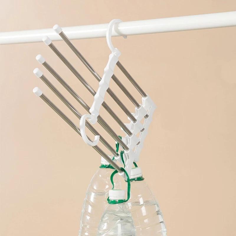 Perchero multifunción 5 en 1 para pantalones, perchero de acero inoxidable, perchas mágicas ajustables para pantalones, estantes para toallas, organizador de armario