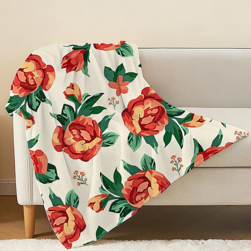 Year-Round Flannel Throw Blanket Thick Warm, Soft, Vibrant Perfect for Home, Guest Room, Single Use, Christmas & Halloween Decor
