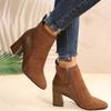 Fashion Women's Boots 2025 Autumn New Suede Dress Women Short Boots Fashion Mid-Heel Women's Ankle Boots High Heels Zapatos De Mujer