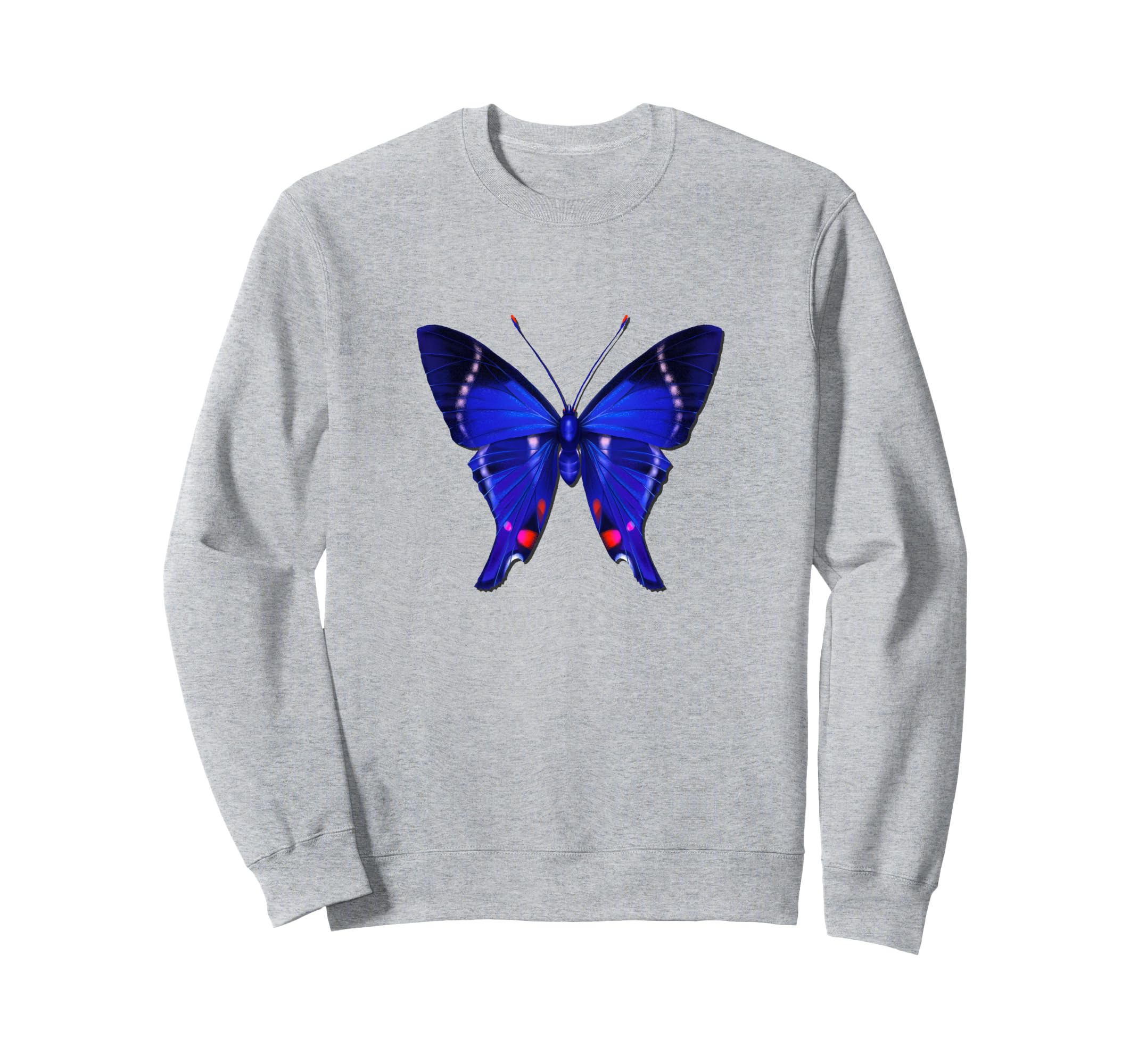 

Beautiful blue butterfly design sweatshirt серый