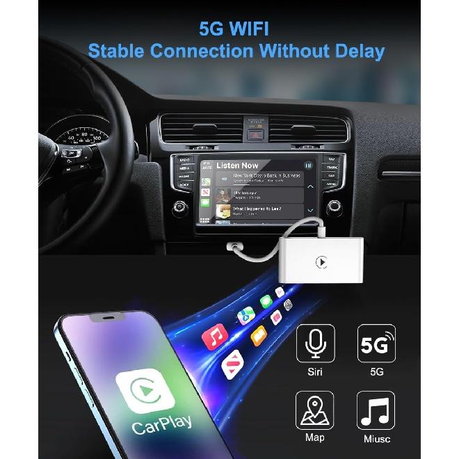 Wireless CarPlay Adapter for iPhone - Converts Wired to Wireless CarPlay, Plug &amp; Play, Easy Installation - Compatible with BMW, Lexus, Ford,