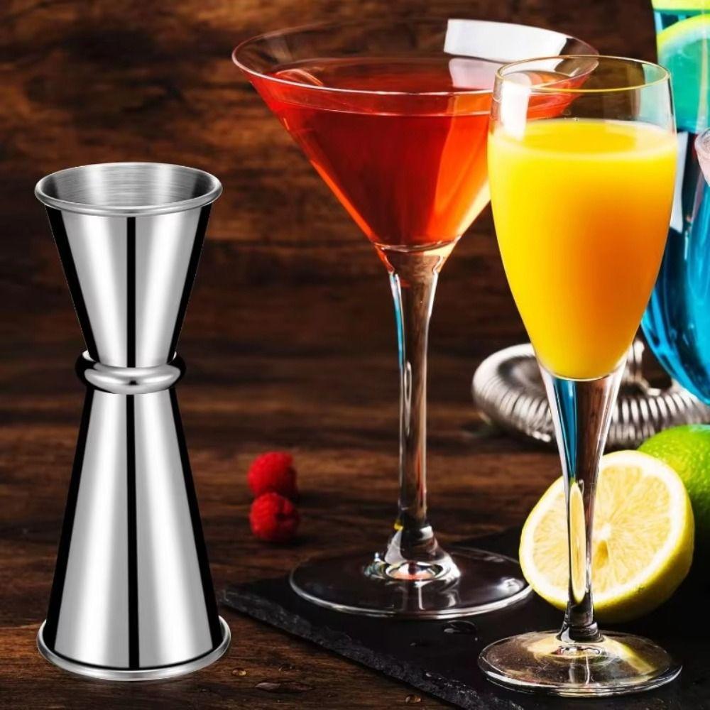 Stainless Steel Drink Spirit Measure Jigger 1oz / 2oz Cocktail Measuring Cup  Bartending Tools