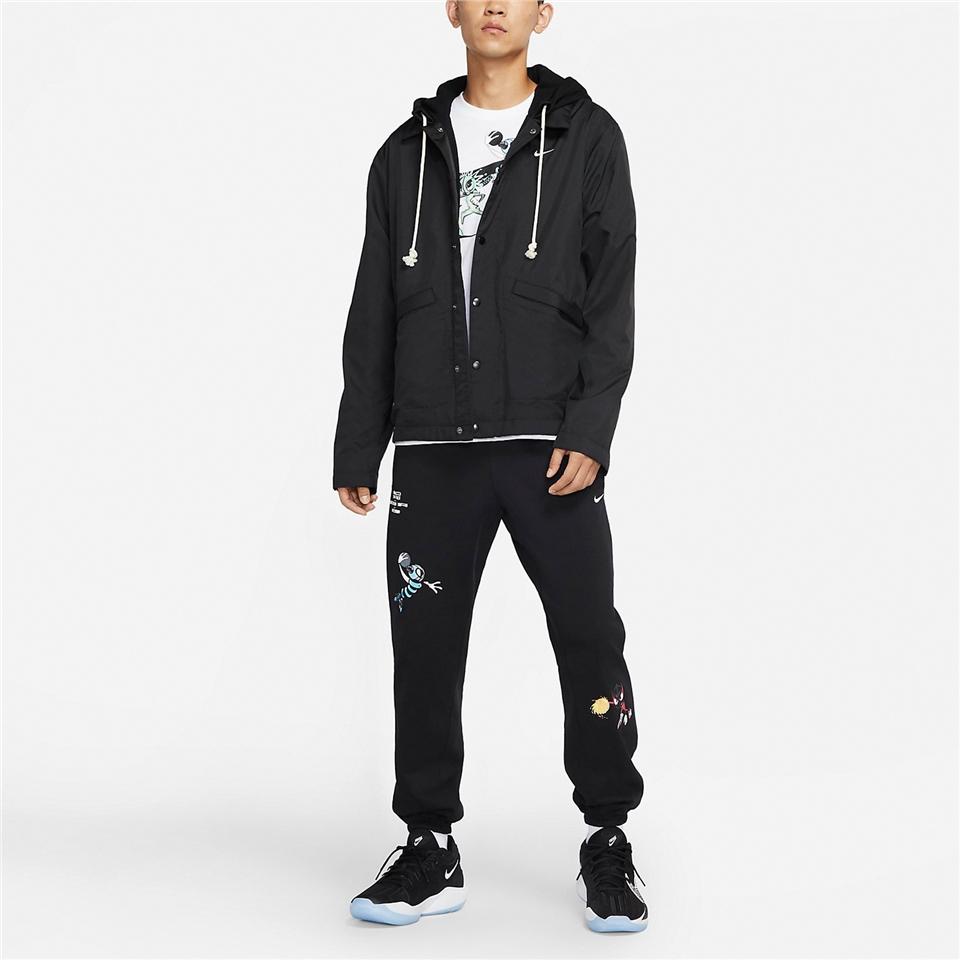 Nike Therma-FIT Standard Issue Fleece-Lined Warm Embroidered Logo Sports Coach Jacket Men Outerwear Black DA6858-010