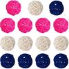 15 Pieces Wicker Rattan Balls Decorative Orbs Vase Fillers for Craft, Party, Wedding Table Decoration, Baby Shower, Aromatherapy Accessories, 2 Inch