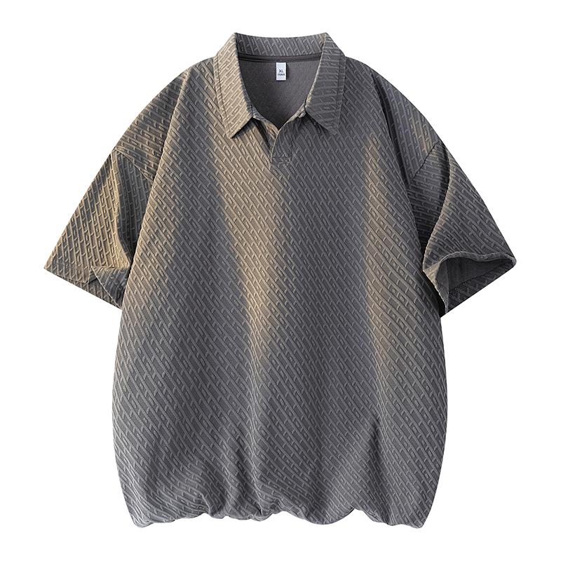 Polo Shirt Short-sleeved Men's Summer Loose Muscle Half-sleeved Retro Lapel T-shirt