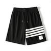 Men's Trendy Quick-Dry Summer Waffle Shorts - Casual Straight Sportswear with Four Stripes