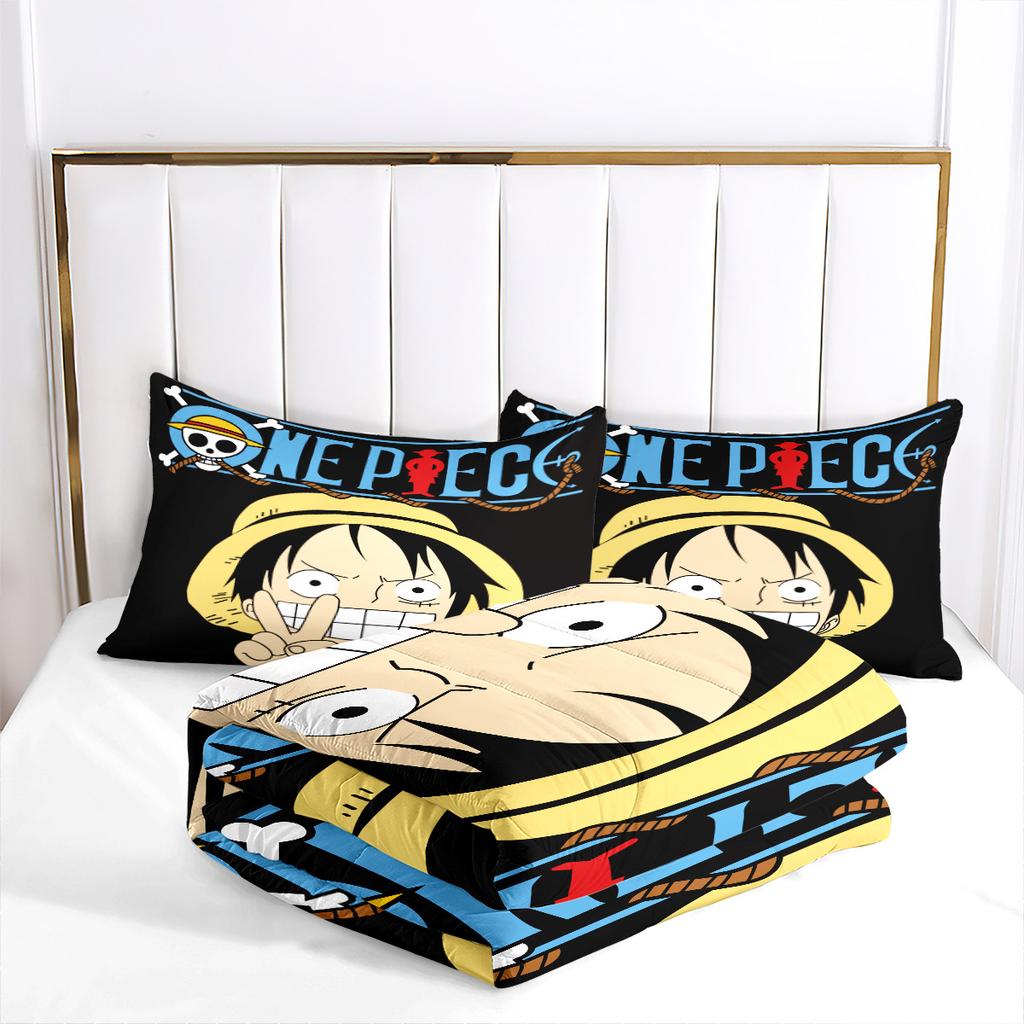 Animated One Piece Fat Digital Printing Bedding Three-piece Quilt Cover Set