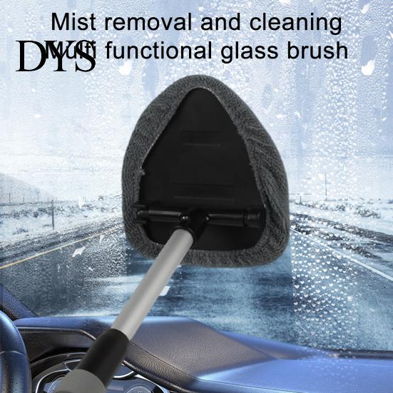 Automotive Glass Cleaner Brush Cleaning with Telescopic Handle 26-41cm Multi-Functional Microfiber Car Window Rain Fog Remover Tool for Defrosting