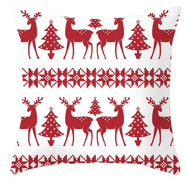 Christmas Elk Pillow Cover Home Gift Cushion Cover Fabric Sofa Pillow Cover
