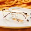 New Design Stylish Women Cat-Eye Shaped Presbyopia Eyeglasses Anti Blue Light PC Screen Glasses Trend Circular Double +Color Frame 0 to +6