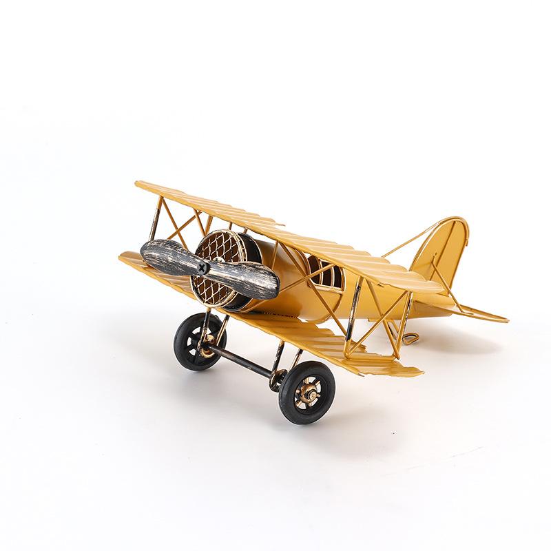 Handmade Small Airplane Model Ornaments Creative Plane Statue Miniatures Art Crafts Decoration Desk Accessories Gift