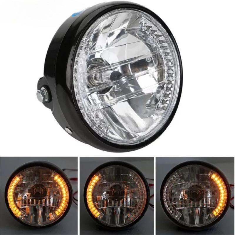 Motorcycle Headlight LED Headlight Assembly 7-inch Headlight Angel Ring with Steering Function