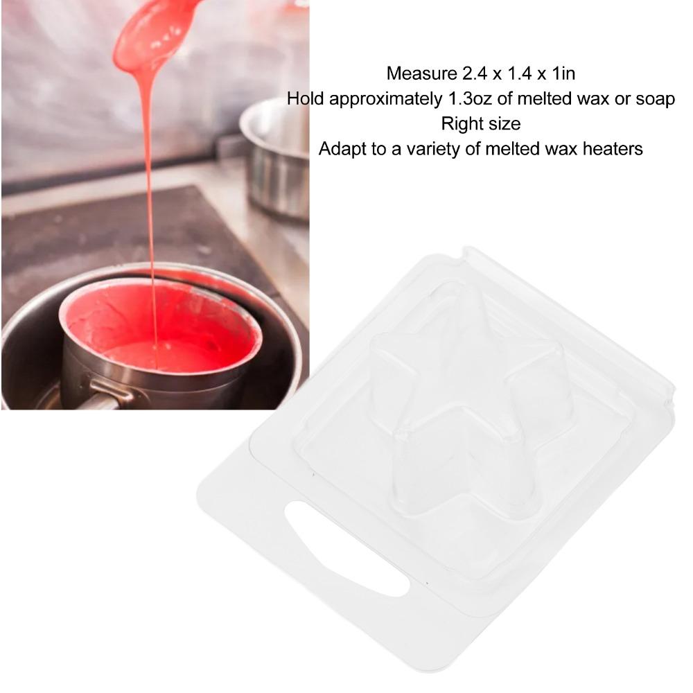 100Pcs Transparent Plastic Material Wax Melt Mold Candle Making Mold  Valentine's Day Craft