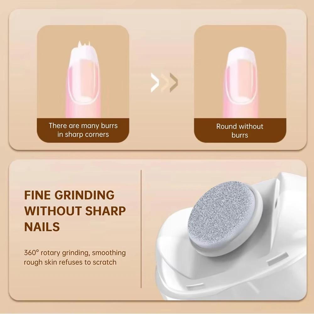Electric Nail Clipper Grinding and Polishing with Light Automatic Nail Trimmer Rechargeable Nail Cutter Manicure for Baby Adult