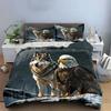 "Wildlife Nature Print Decor" Soft Skin-Friendly Bedding Set Includes 1 Duvet Cover And 2 Pillowcase Gift