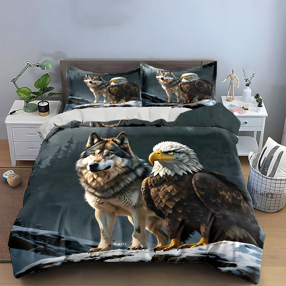 "Wildlife Nature Print Decor" Soft Skin-Friendly Bedding Set Includes 1 Duvet Cover And 2 Pillowcase Gift