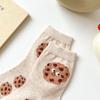 5pairs Women's pure cotton new cartoon cute cookie cheese mid-length cotton socks breathable and sweat-absorbent socks