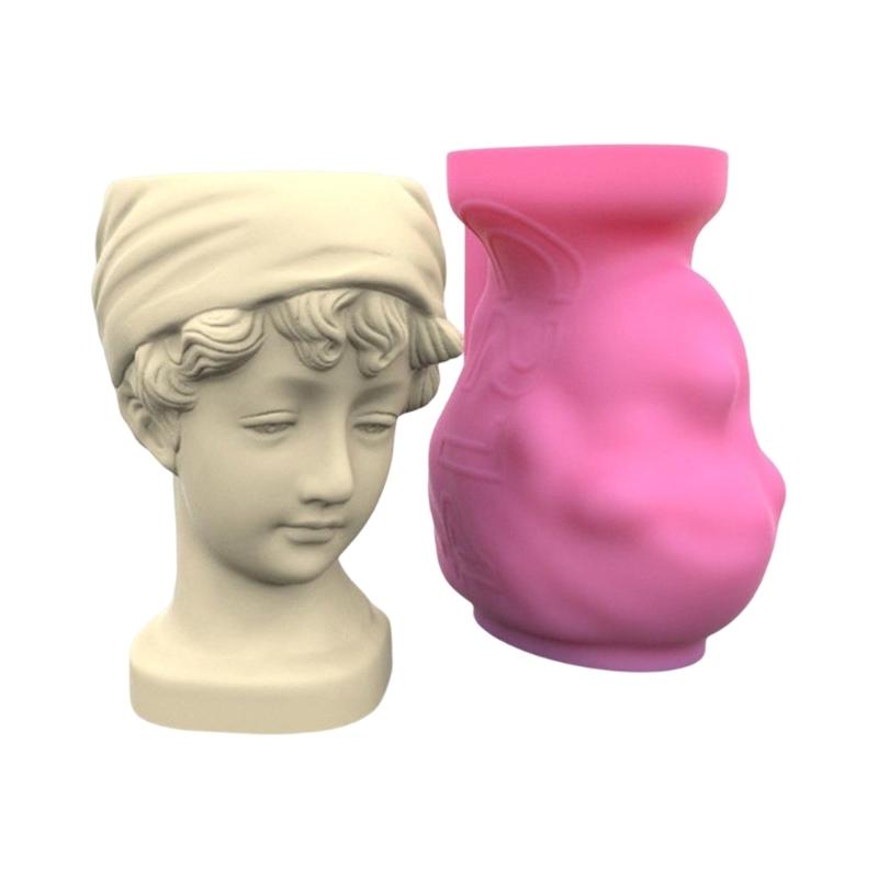 

DIY Resin Plant Mold Succulent Flower Pot Silicone Mold Pen Holder Molds Curly-Girl Shape Planter Pot Mold Handmade 1