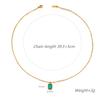 Vintage Emerald Pendant Necklace 18K Gold Titanium Steel Necklace Temperament Autumn And Winter Necklace Color Retention