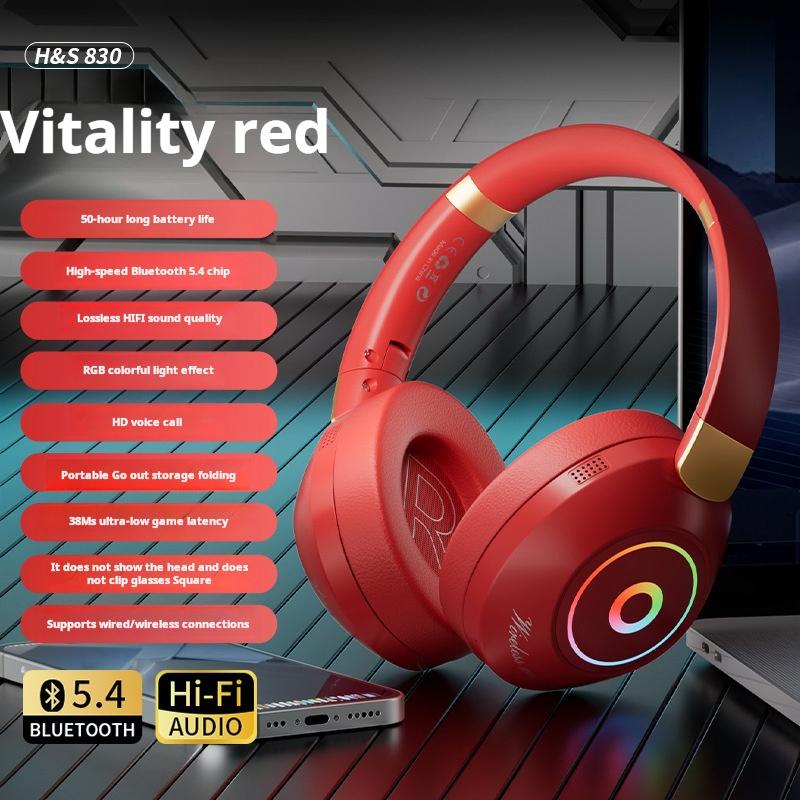 Wireless Bluetooth Headphones Game Headset HIFI Stereo Sound Earbuds with Mic Sport RGB Color Earphone