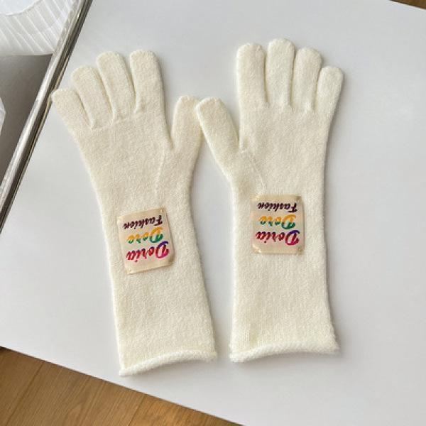 

Зимние перчатки с длинными пальцами для женщин, длинные теплые перчатки для отправки текстовых сообщений, вязаные перчатки для сенсорных экранов, перчатки с закрытыми пальцами, варежки