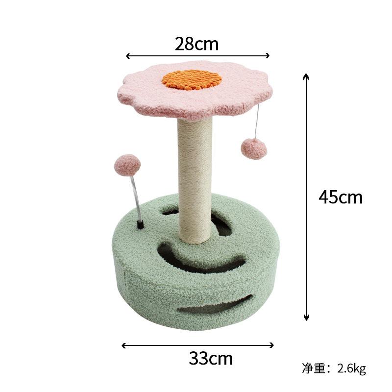 Small Cat Climbing Frame Creative Sunflower Sisal Scratching Post Toy for Kittens
