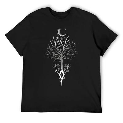 Occult Boom Maan Nacht Sterren Pagan Wicca T-Shirt Vintage T-Shirts Grafische Shirts Plus Size Kleding Heren Grappige T-Shirts