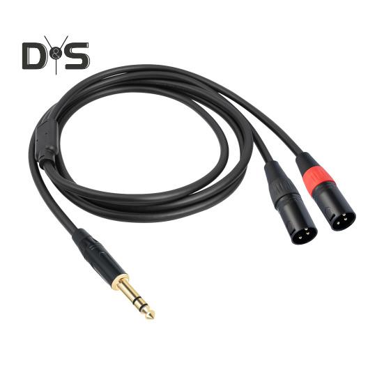

6,35 мм TRS штекер XLR штекер аудио стерео микрофонный кабель двухканальный антиинтерференционный портативный балансный динамик микрофонный кабель-адаптер 2M чёрный