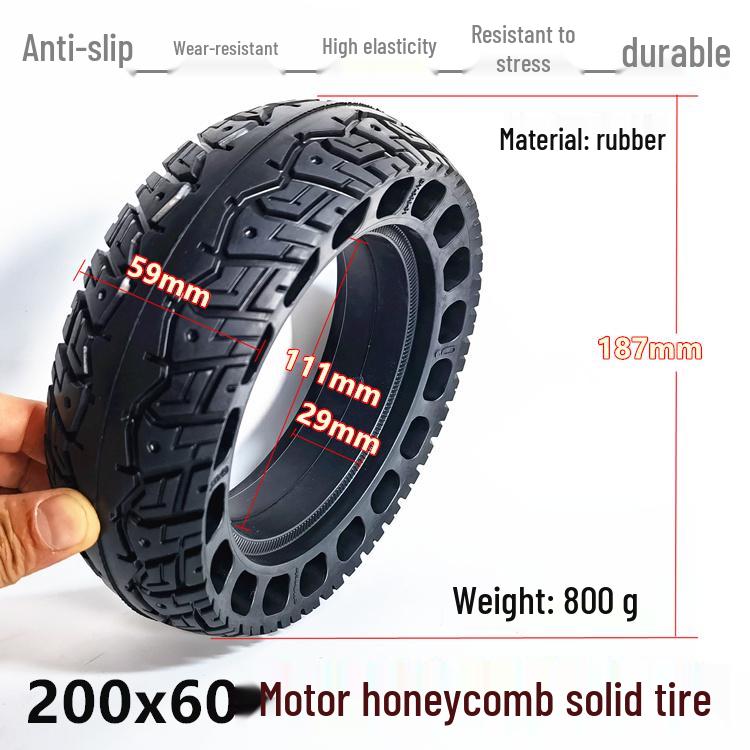 8" Shengte 200x50 Small Electric Scooter Rear Wheel Brushless Motor Hub with Solid Honeycomb Tire